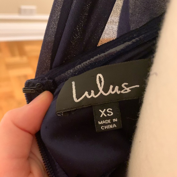 Lulu’s Navy Blue Falling for You Navy Blue Maxi Dress Size XS - Picture 5 of 5